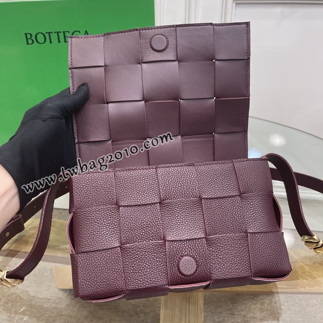Bottega veneta高端女包 KF0017荔枝紋 寶緹嘉荔枝紋牛皮CASSETTE包包 BV經典款單肩斜挎包  gxz1267